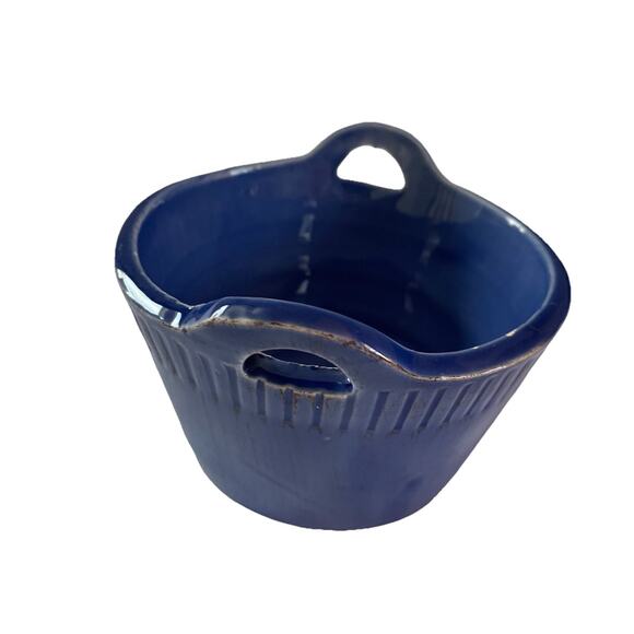 Ceramiche Alfa Ceramic Small Bowl Dessert Bowls with Handles Blue Made in Italy - Picture 4 of 8